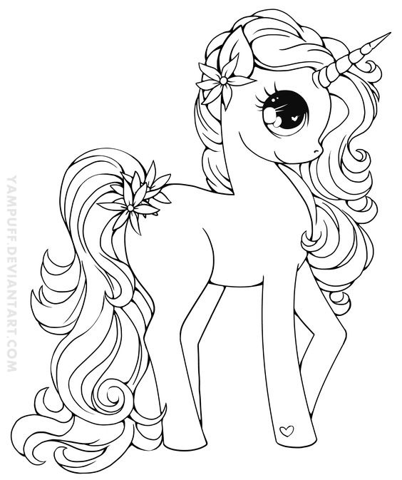 48 Adorable Unicorn Coloring Pages for Girls and Adults: Print and ...