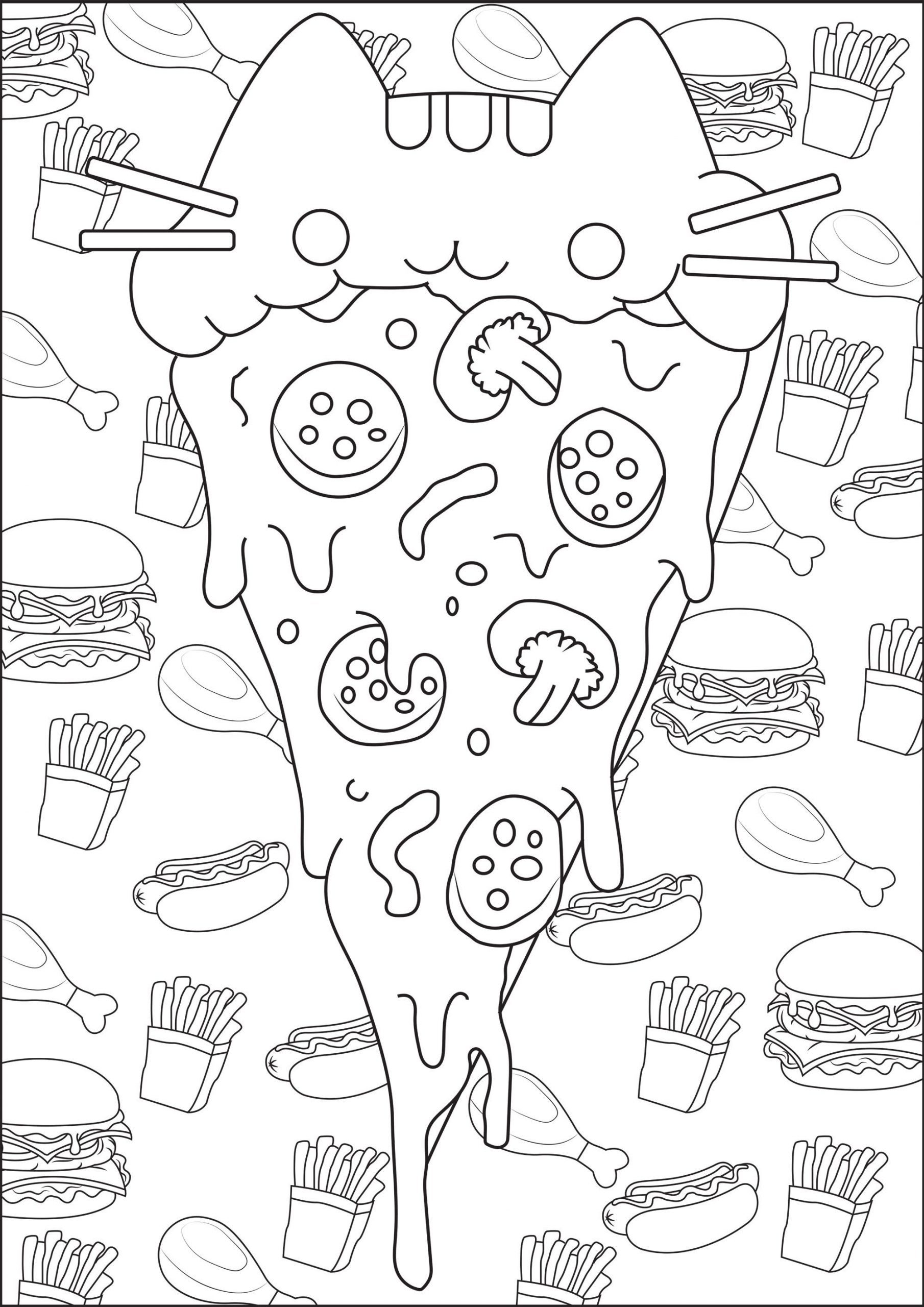 Pizza Pusheen Cat Coloring Pages Taco Sheet Anime Pumpkin And Black  Halloweenee – Dialogueeurope