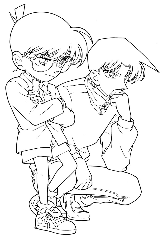 Heiji And Conan Finding The Truth Coloring Page - Free Printable ...