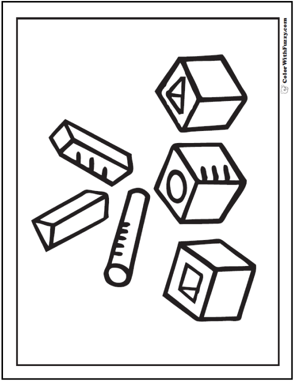 Geometric Shapes: Free Coloring Pagescolorwithfuzzy.com