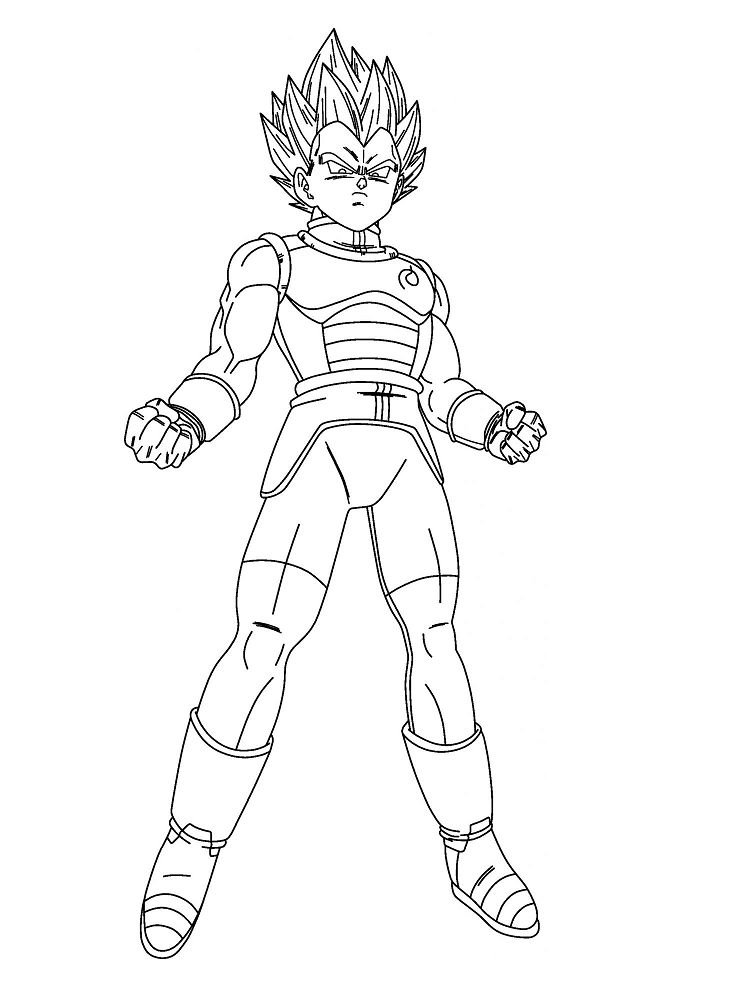 Printable Vegeta Coloring Pages - Anime Coloring Pages