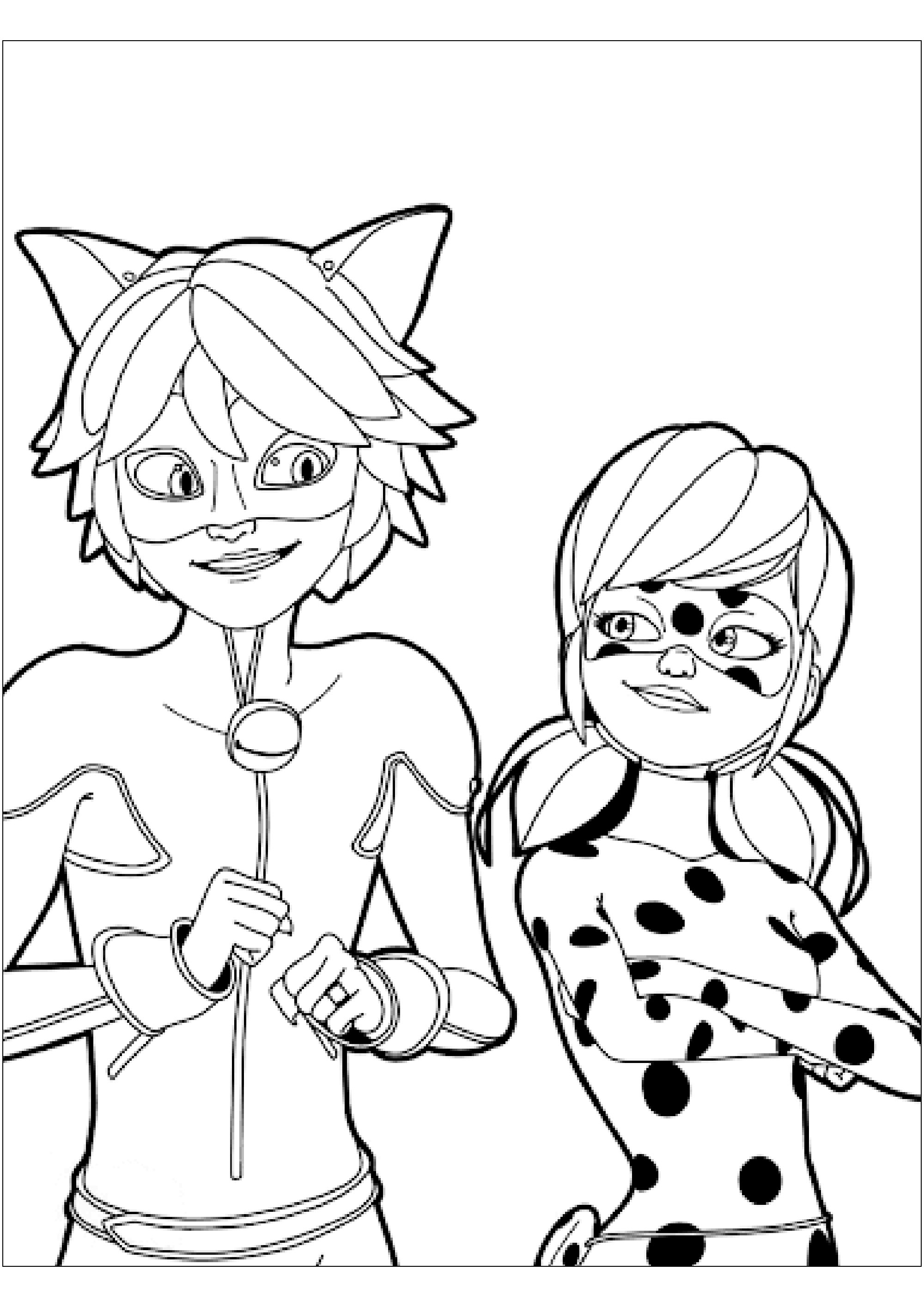 Miraculous lady bug free to color for children - Miraculous / LadyBug Kids Coloring  Pages