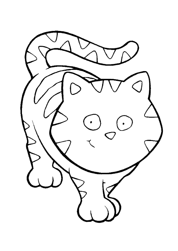 Funny Cat cartoon Animal coloring pages Coloring Pages For Kids ...