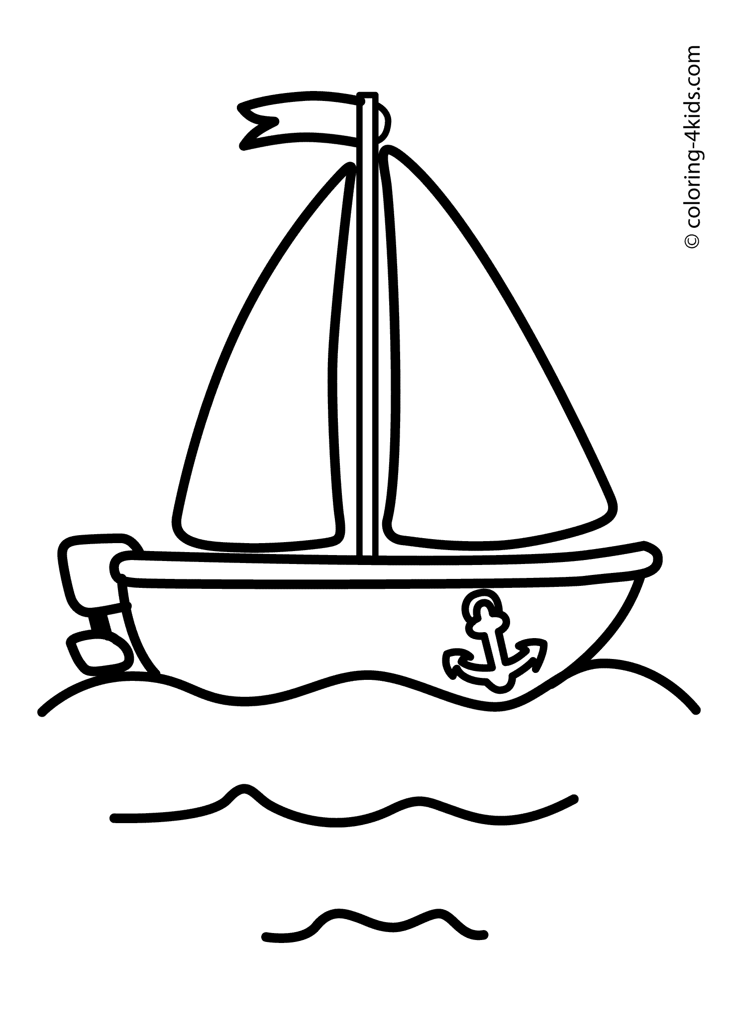 sailboat for coloring