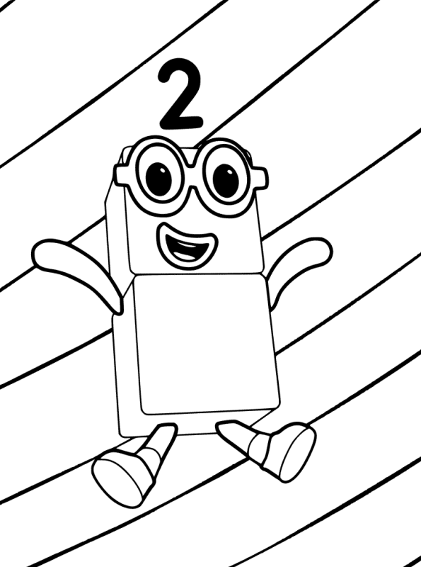 Kids-n-fun.com | Coloring page Numberblocks Number block 2