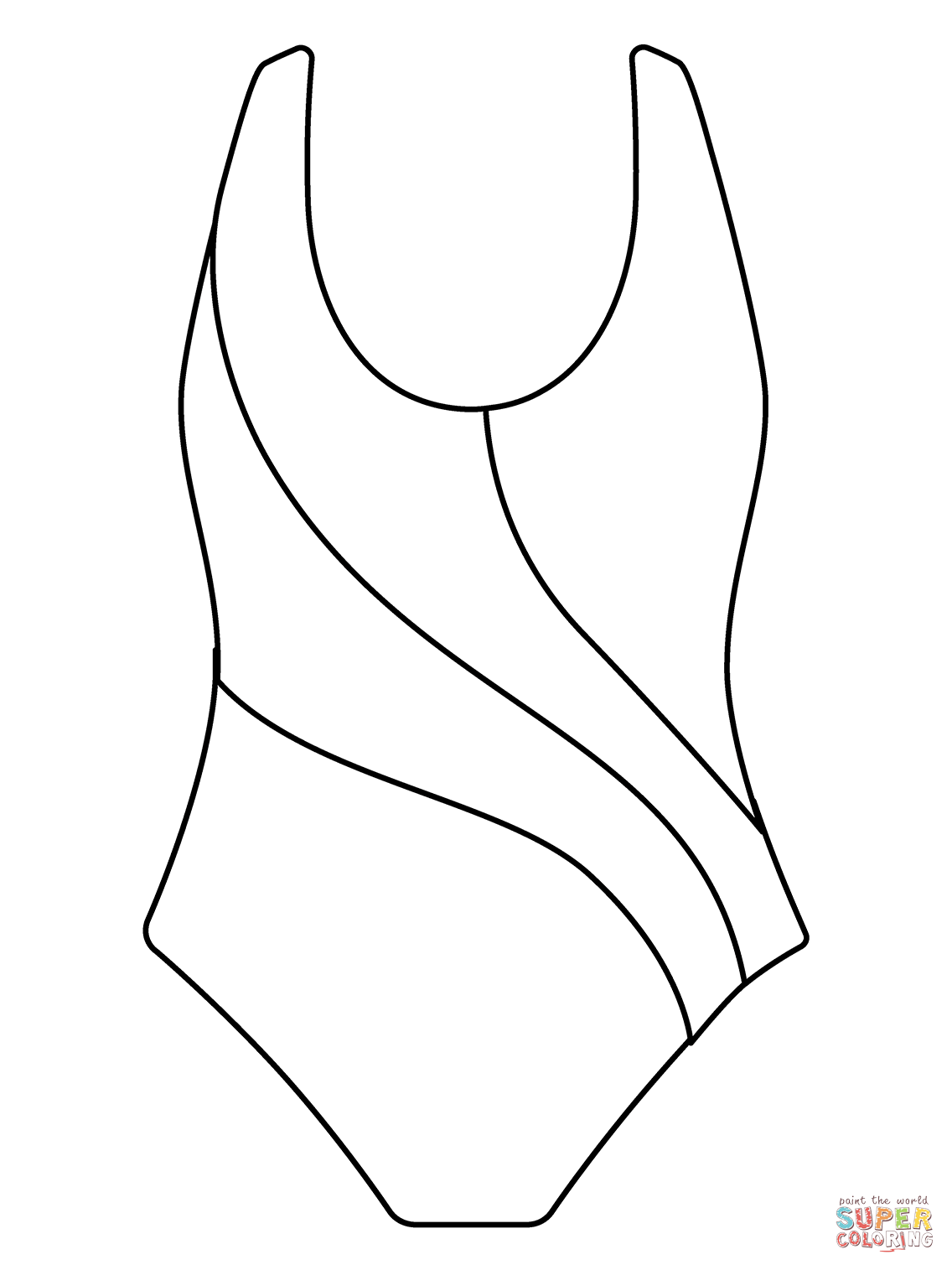 One Piece Swimsuit Emoji coloring page | Free Printable Coloring Pages