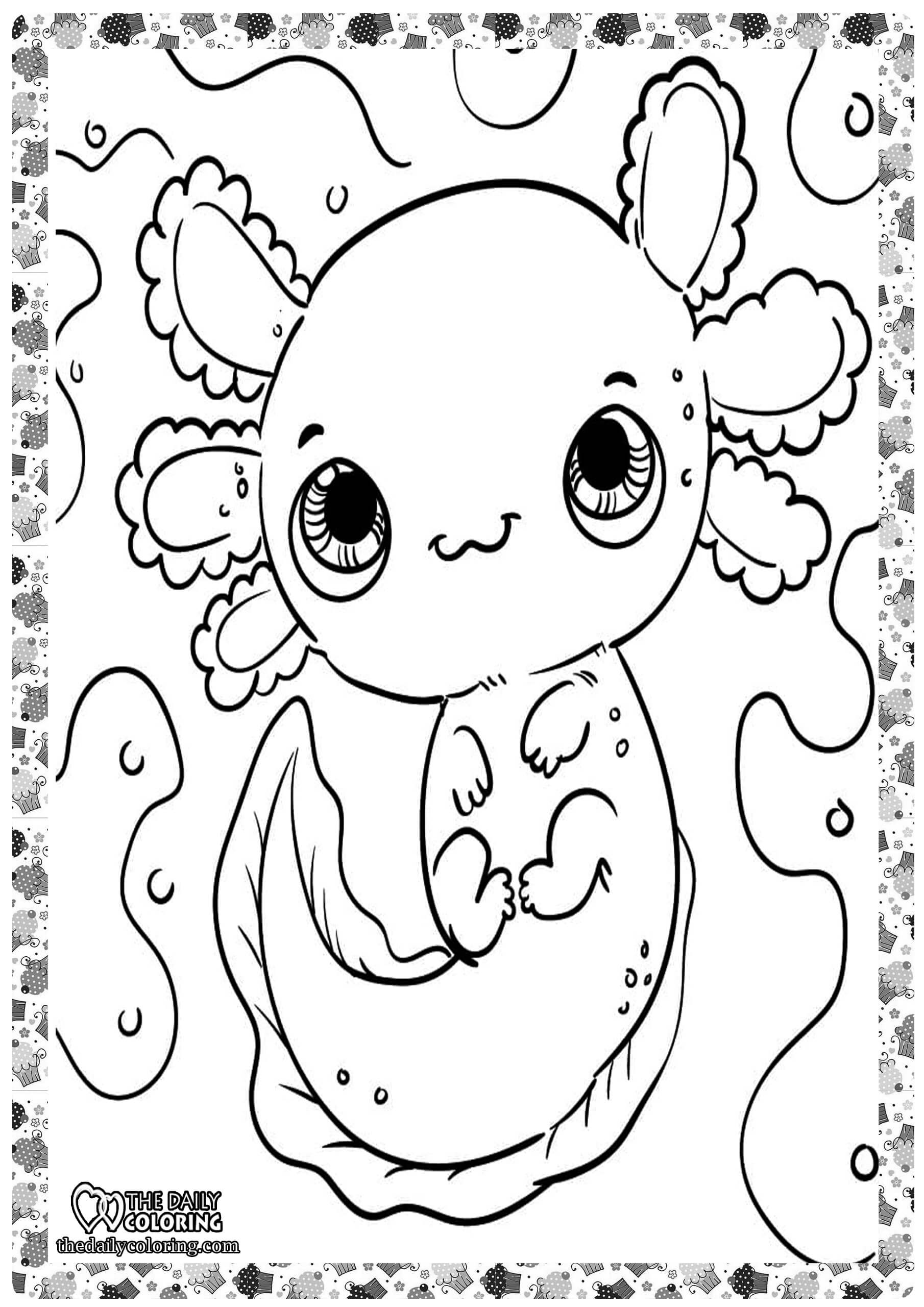 Axolotl Coloring Pages - The Daily Coloring