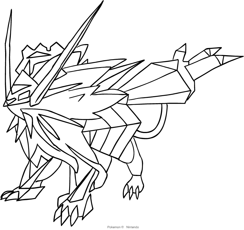 Necrozma from the seventh generation of the Pokémon coloring page