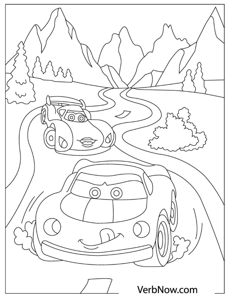 Free CARS Coloring Pages for Download (Printable PDF) - VerbNow