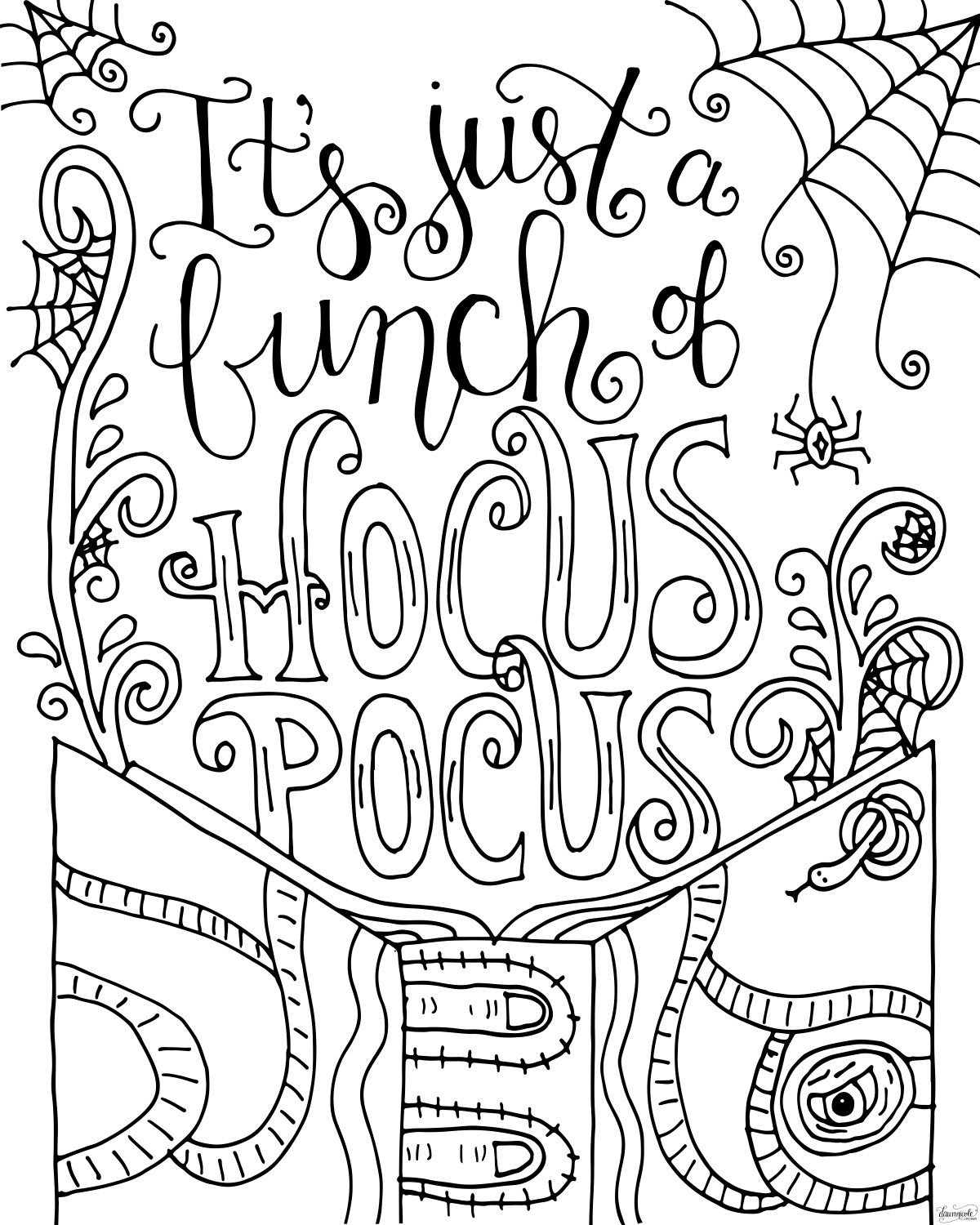 Hocus Pocus Coloring Page - Eighteen25 | Pumpkin coloring pages, Halloween coloring  sheets, Halloween coloring book