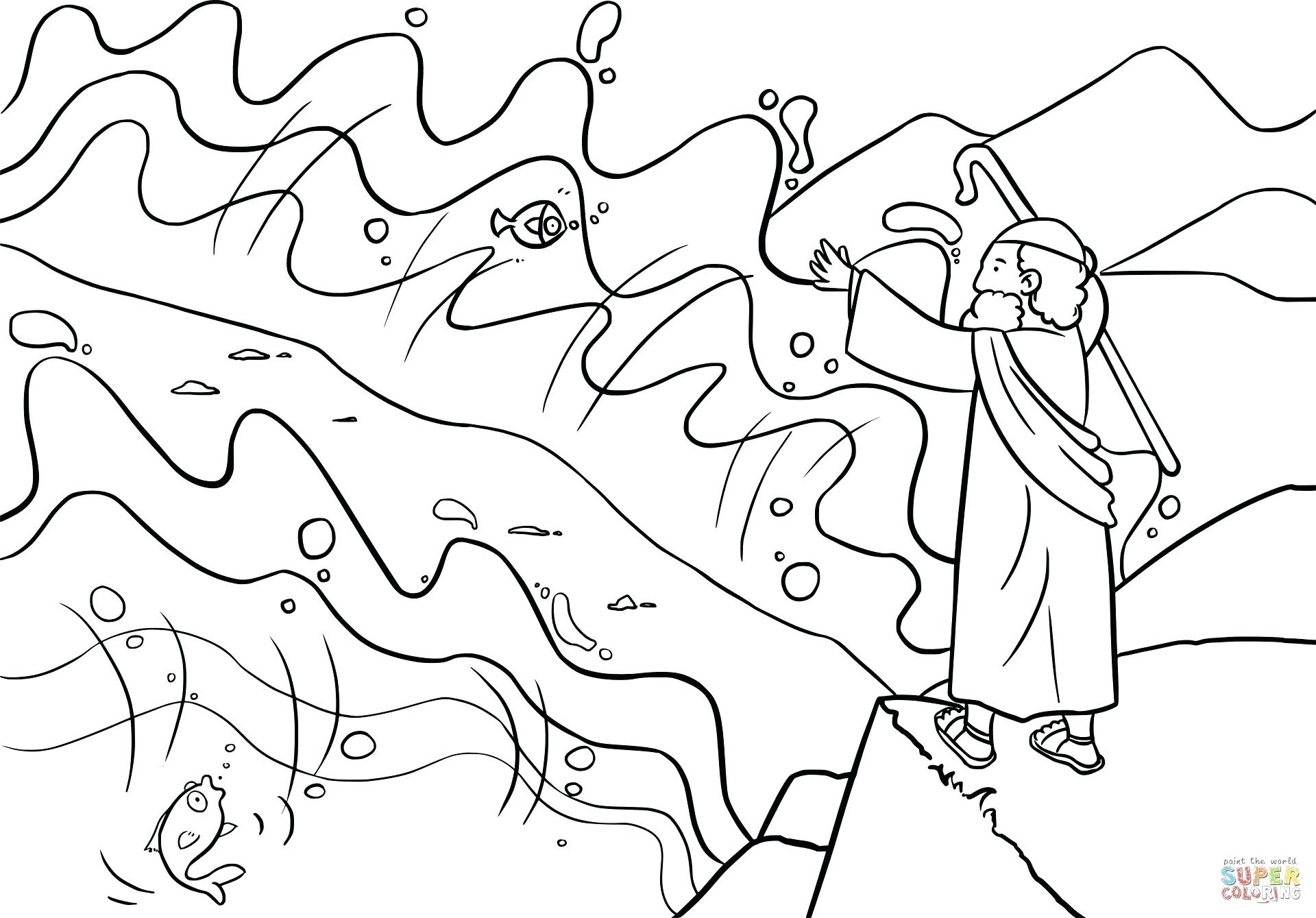 Coloring Pages : Parts The Red Sea Coloring Page Free ...