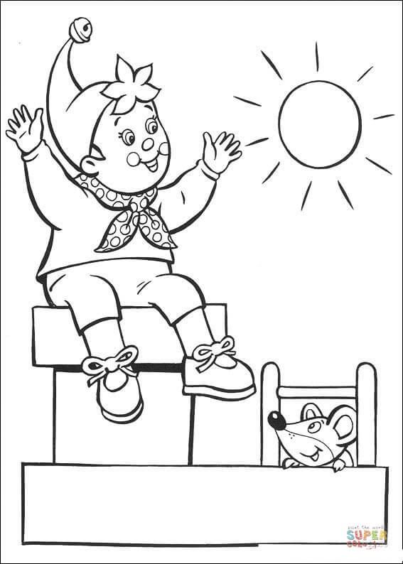 Noddy Enjoys The Sunny Day coloring page | Free Printable ...