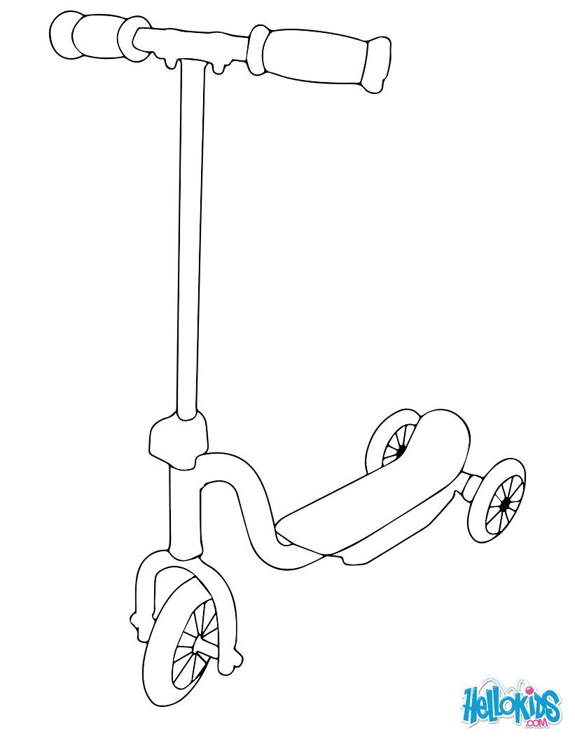 Scooter coloring page | Coloring pages, Boy illustration, Color