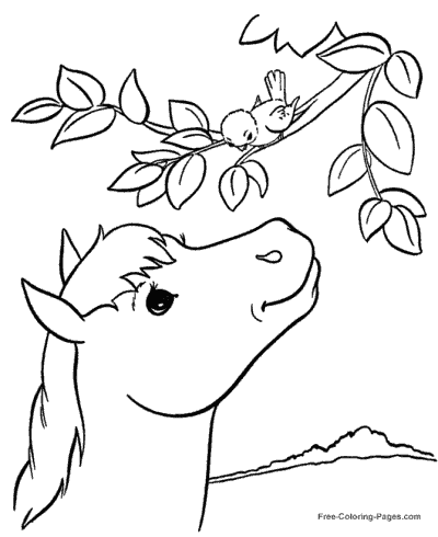 Horse coloring pages, sheets and pictures