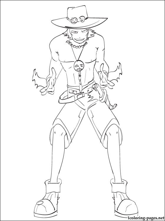 Coloring page Portgas D. Ace One Piece | Coloring pages