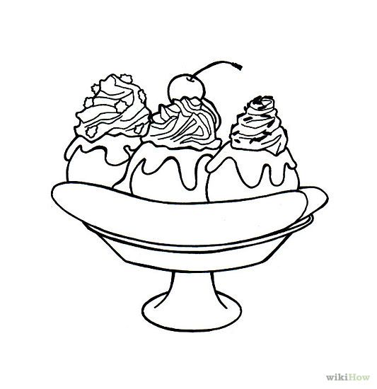 Gallery For > Banana Split Coloring Page | Banana split, Coloring pages,  Cute food drawings