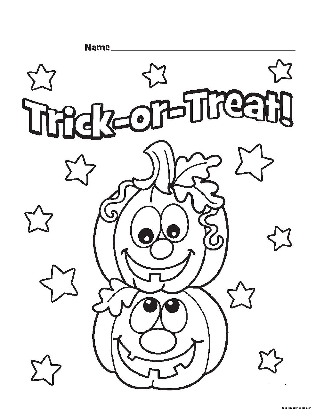 Trick Or Treat Bags Coloring Pages - Coloring Home