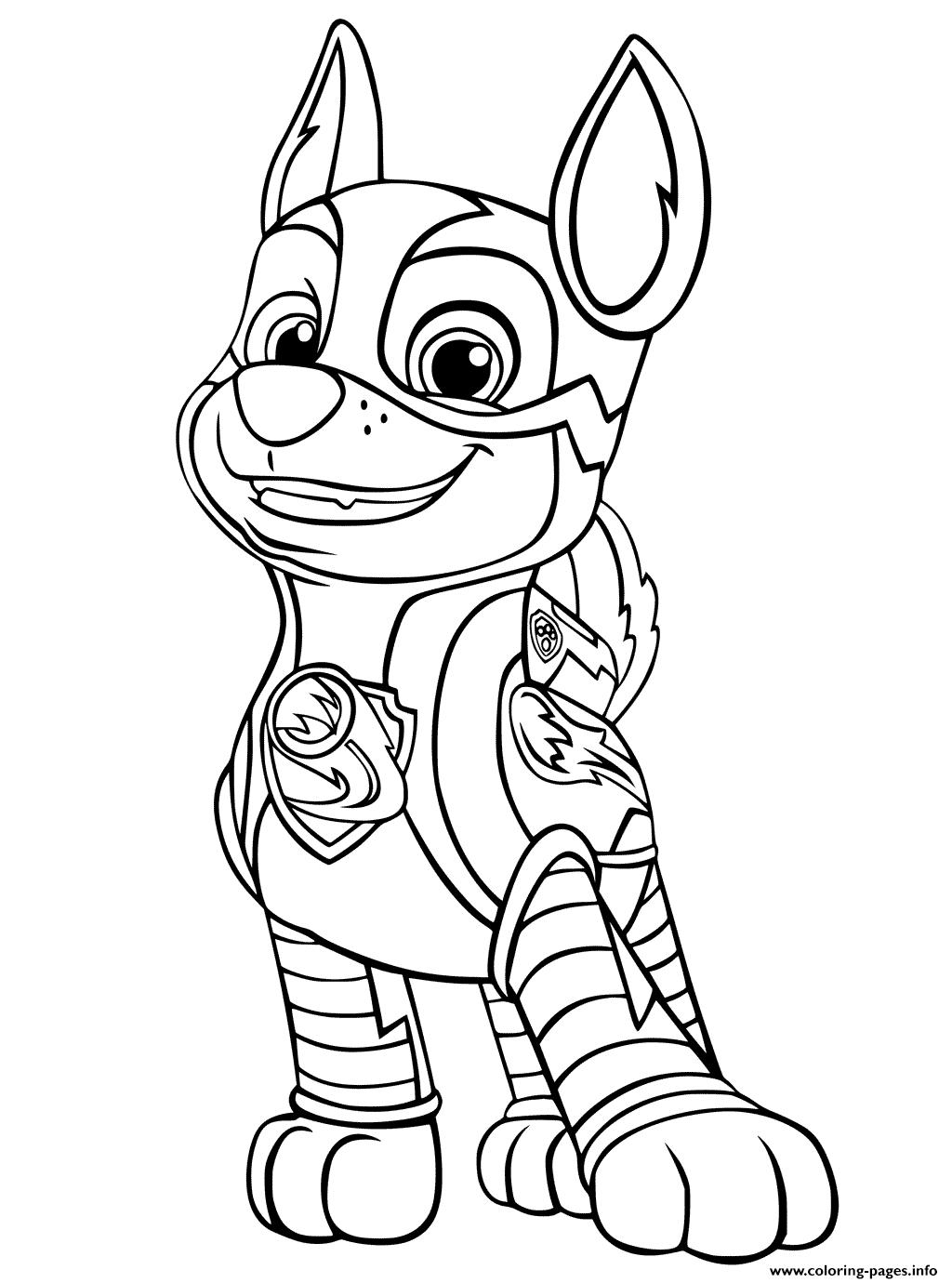 Paw Patrol Mighty Pups Chase _ Coloring Pages Printable