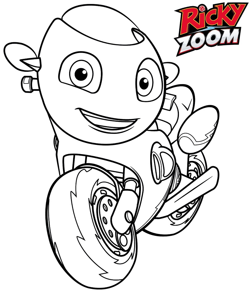 Motorcycle Ricky Zoom Coloring Page - Free Printable Coloring Pages for Kids