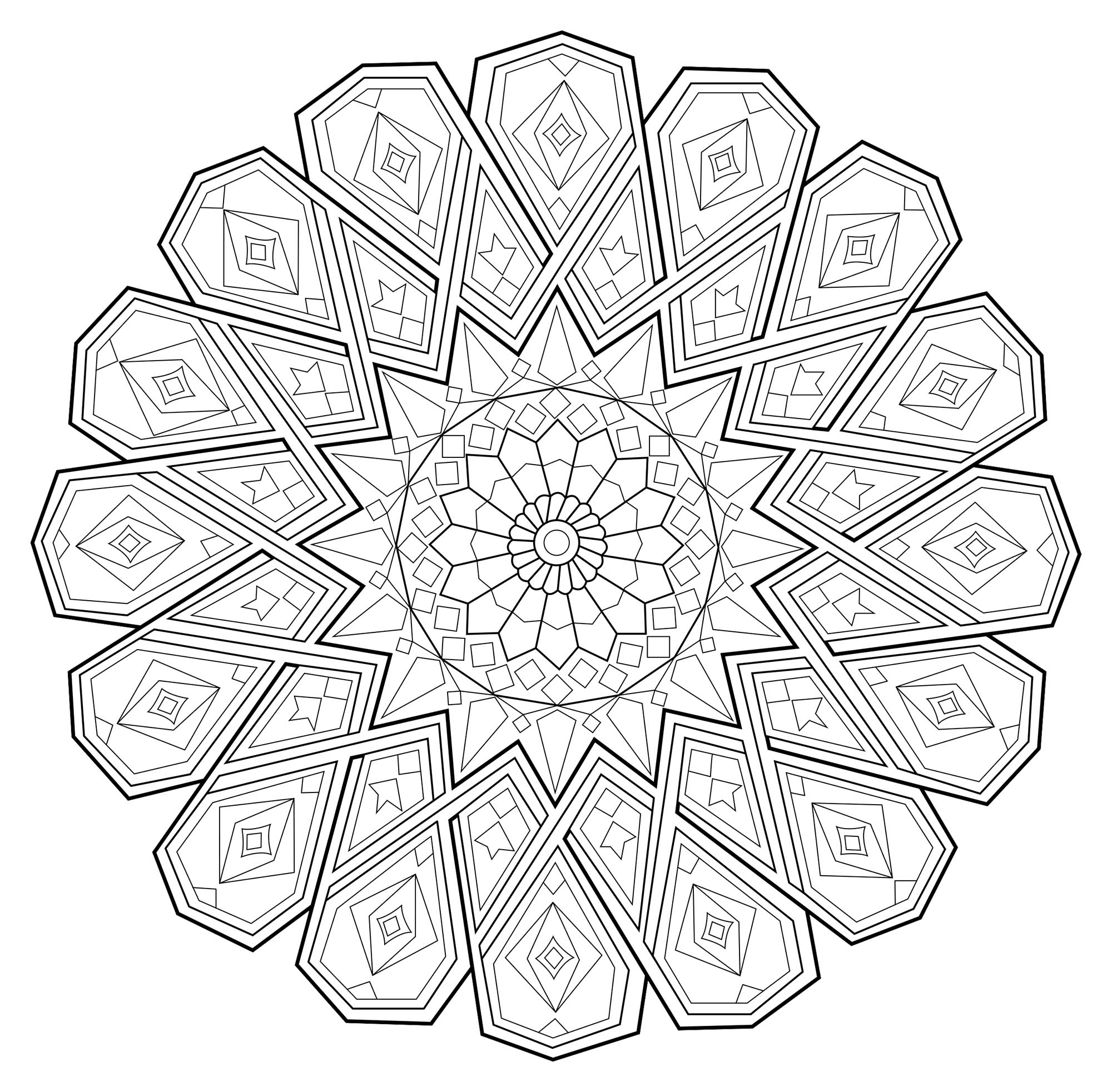 Relaxing Mandala with beautiful patterns - Difficult Mandalas (for adults)