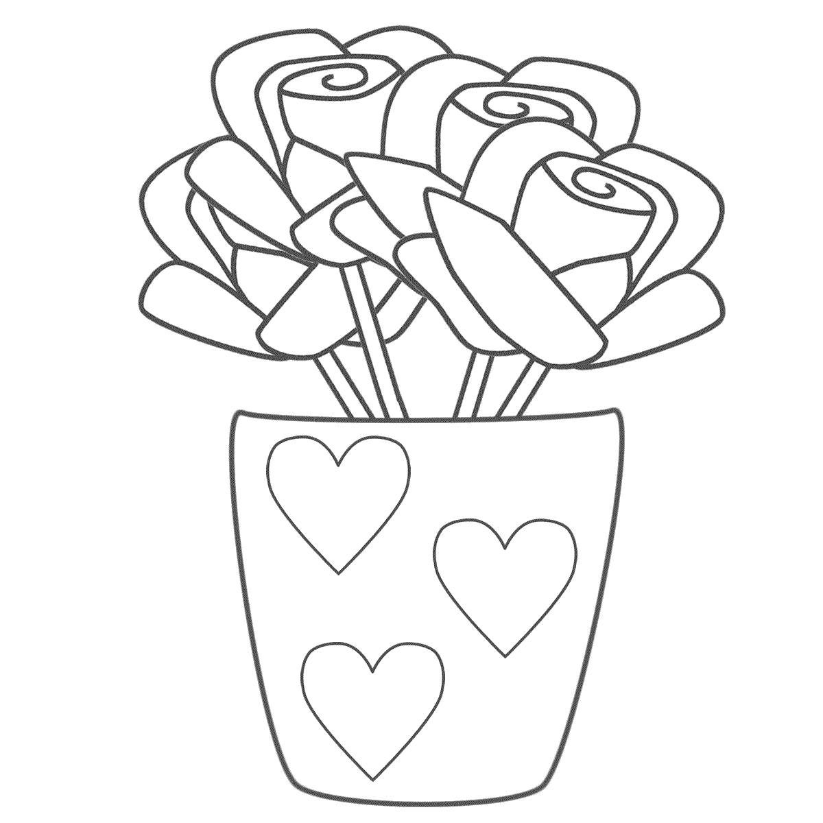 Mother's Day Flowers in Vases Coloring Page - Get Coloring Pages