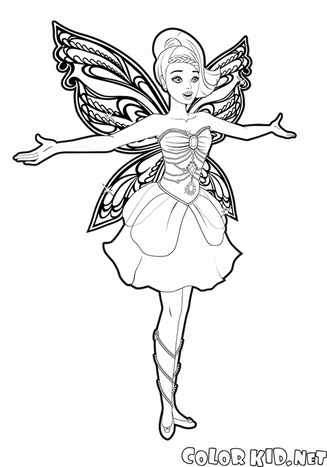 Coloring page - Barbie - fairy Mariposa