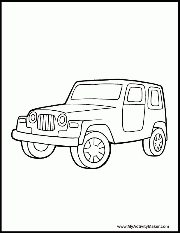 Print Out Army Jeep Coloring Page For Kids 7