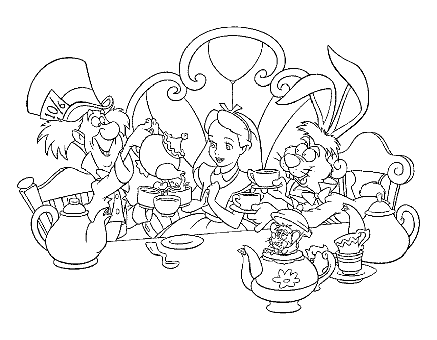 Tea Party Coloring Pictures - Coloring Pages for Kids and for Adults