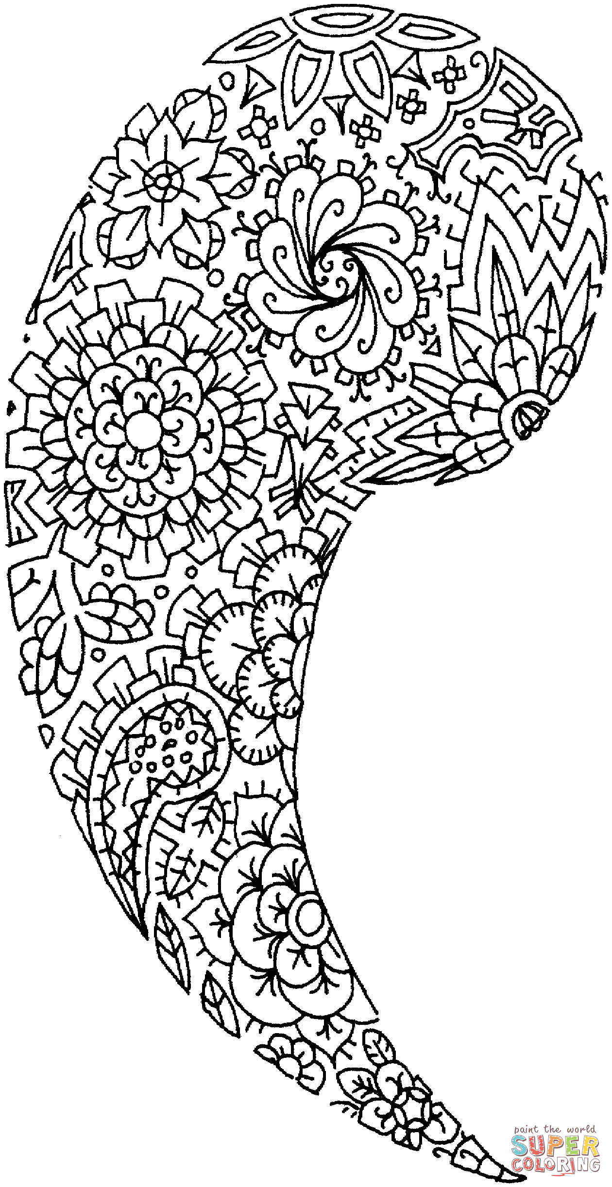 Free Printable Paisley Coloring Pages For Adults - Coloring Home