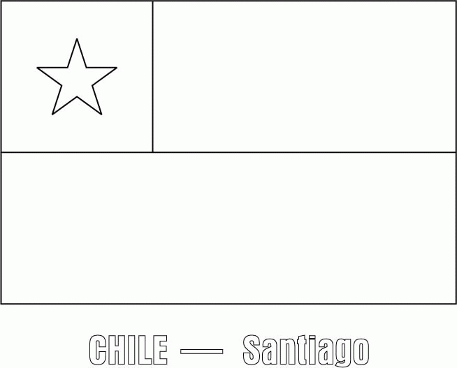 Chile Flag Coloring Page