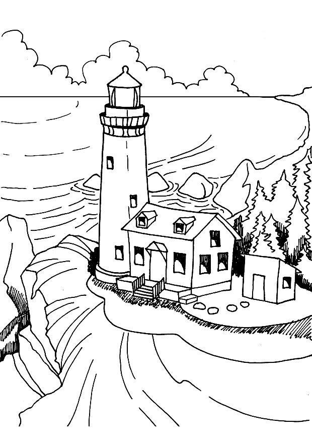 Coloring page lighthouse - img 7363.