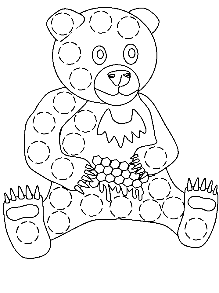 Teddy Bear Dauber Coloring Page