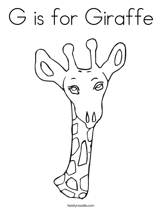 G Is For Giraffe Coloring Pages - Coloring Home