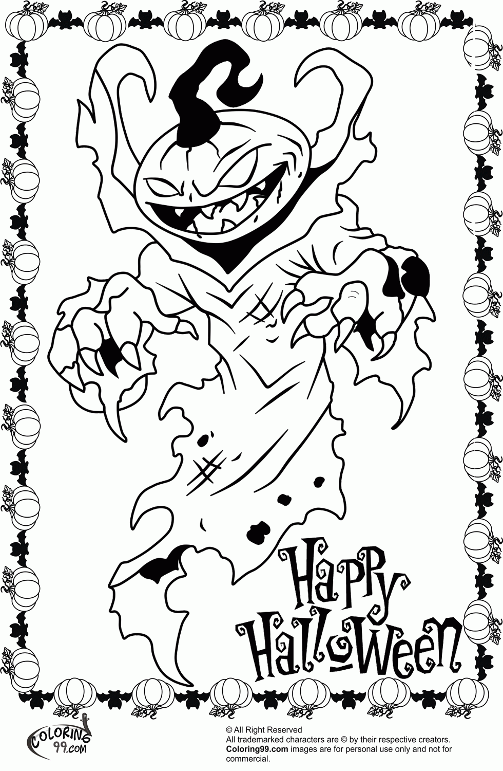Halloween Coloring Pages Free Printable Scary Coloring Home