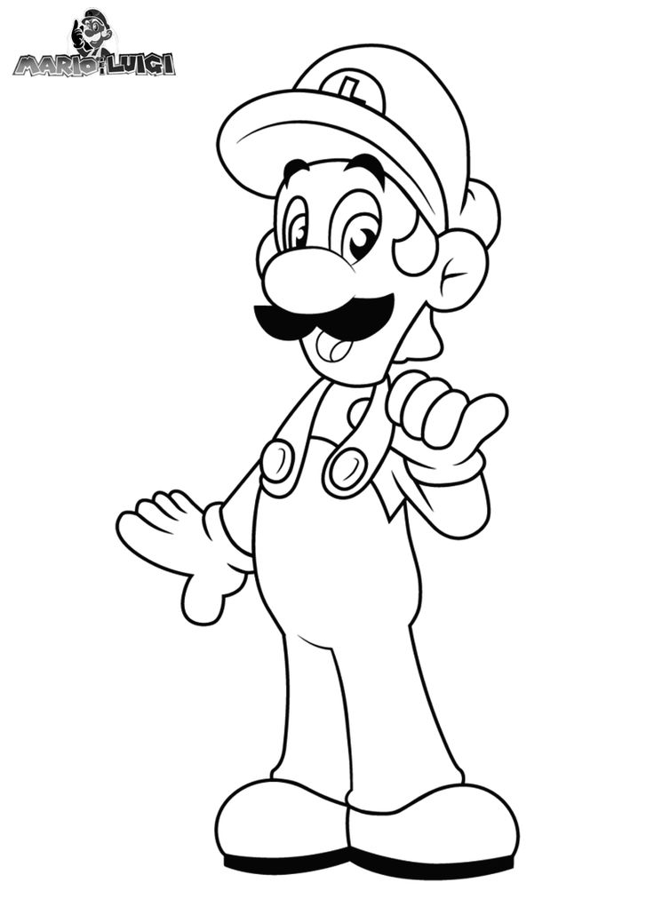 Mario Coloring Pages Luigi Coloring Home