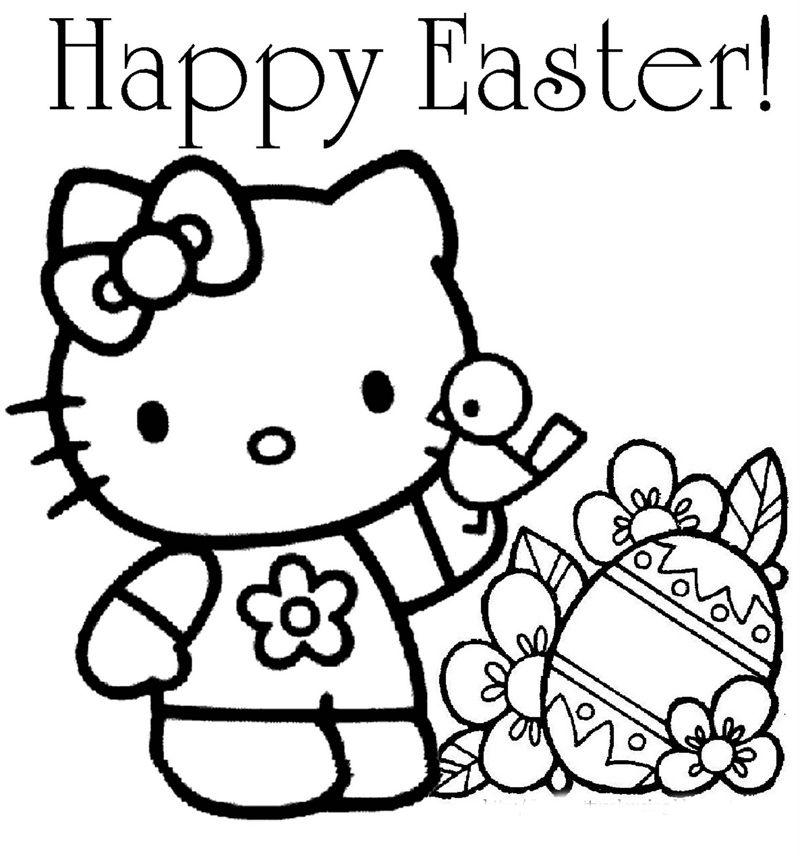 Free Coloring Pages: Hello Kitty Easter Coloring Pages