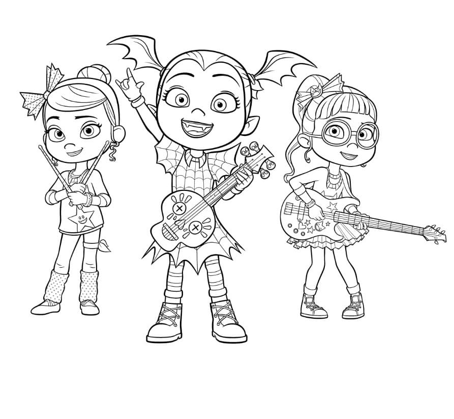 School Girls Rock Band Coloring Pages - Vampirina Coloring Pages - Coloring  Pages For Kids And Adults