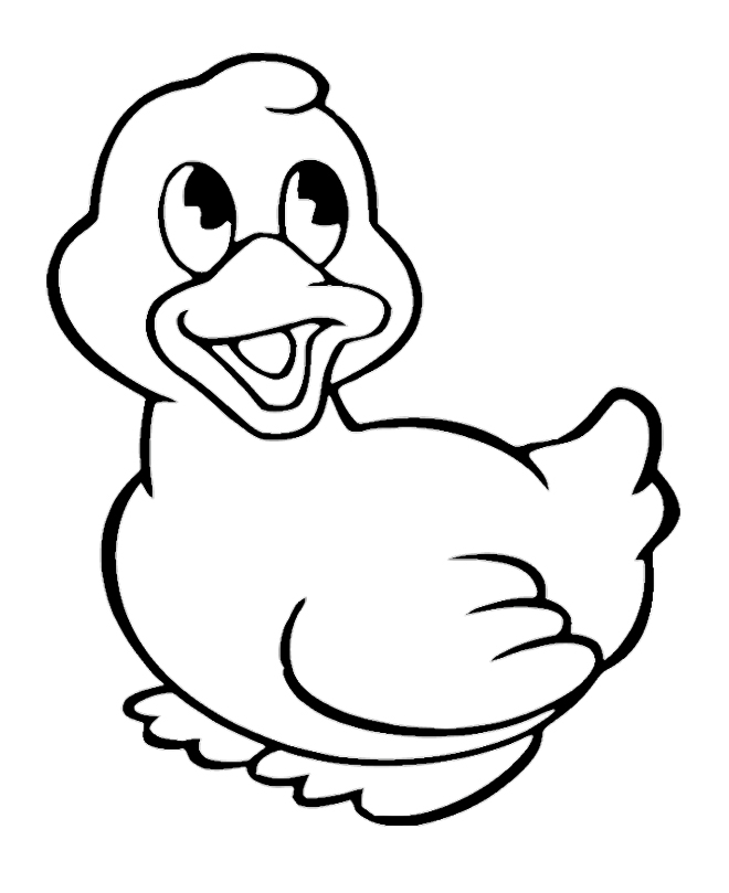 duck drawing for coloring for kids - Clip Art Library