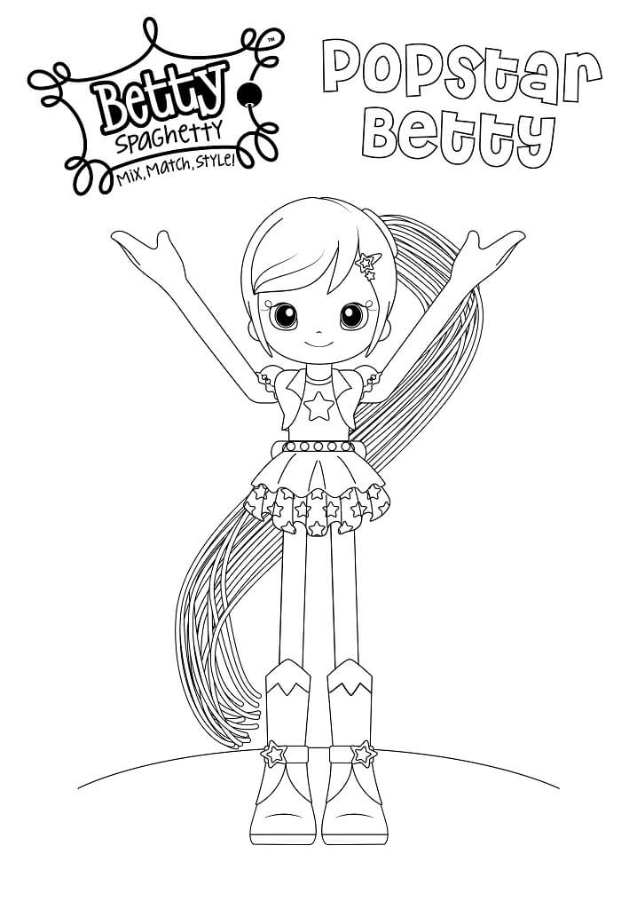Popstar Betty Coloring Page - Free Printable Coloring Pages for Kids