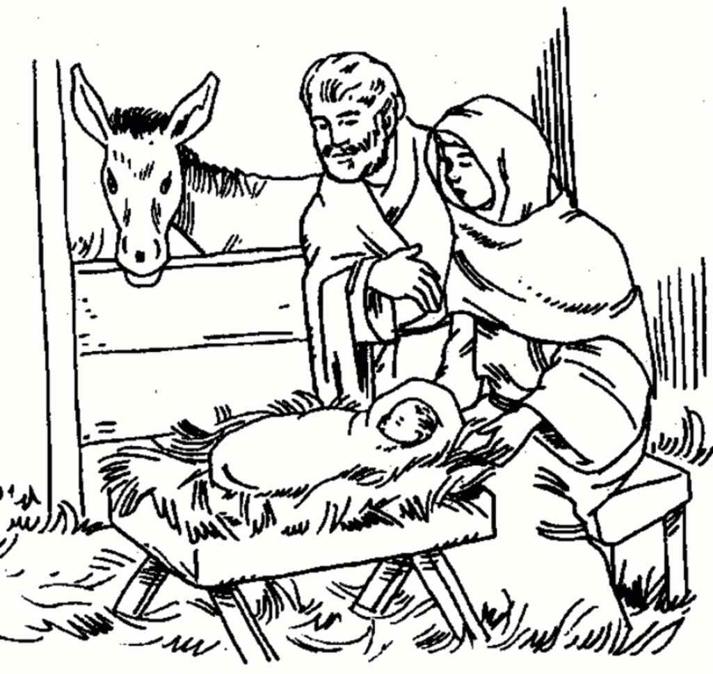 Free Printable Nativity Scene Coloring Pages Nativity Coloring ...