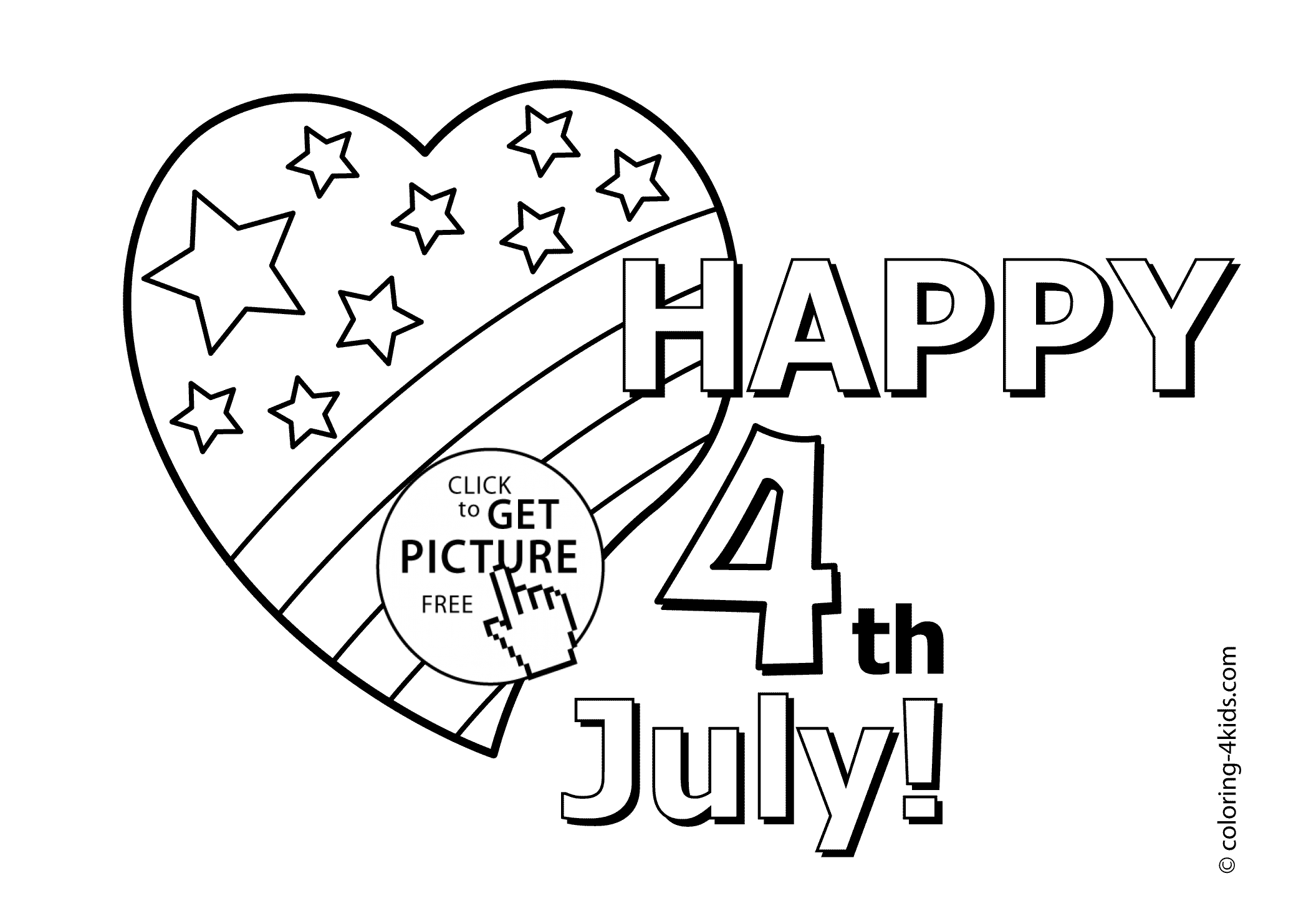 July 4th Coloring Page - Coloring Home