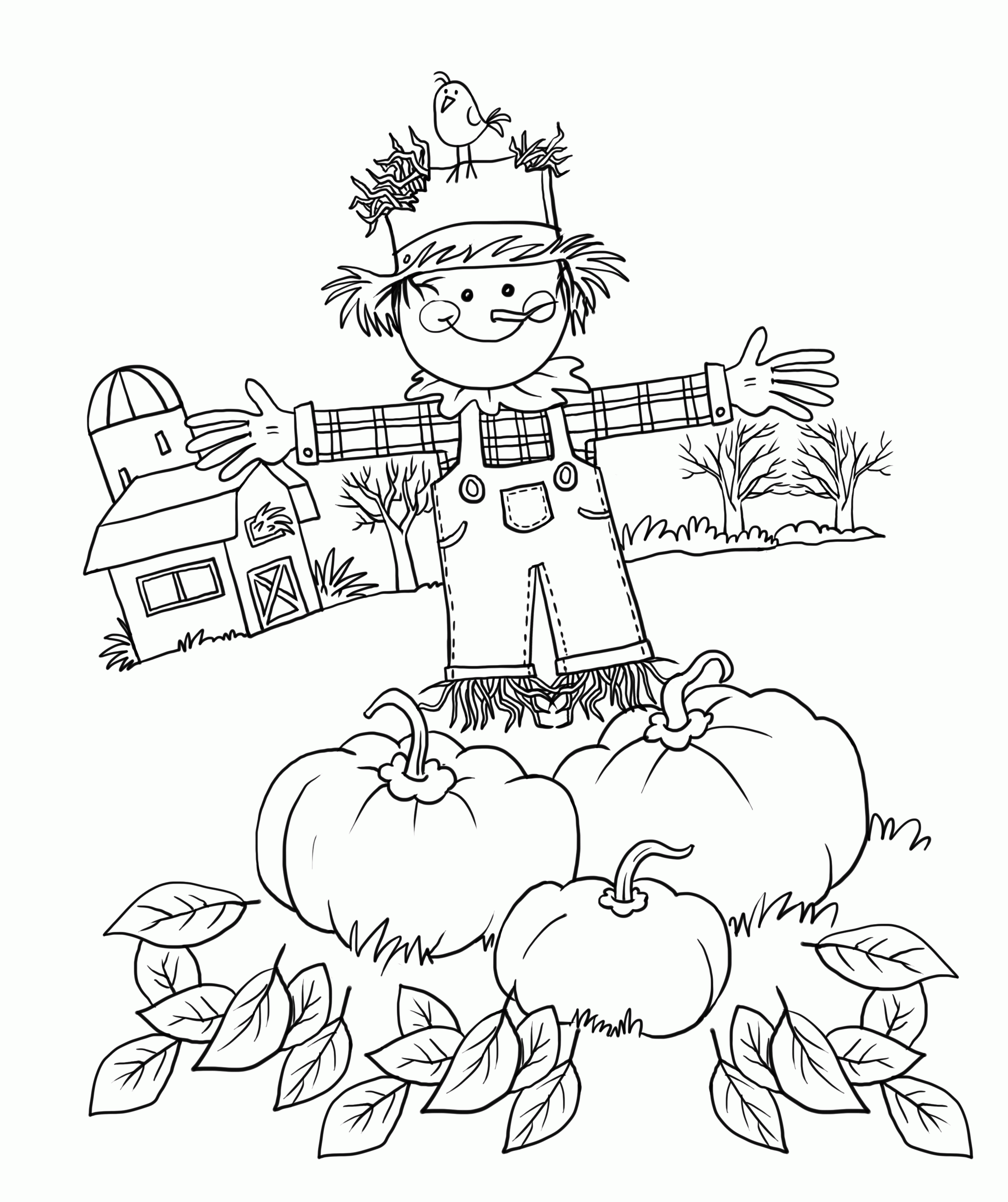 21 Free Pictures for: Scarecrow Coloring Pages. Temoon.us