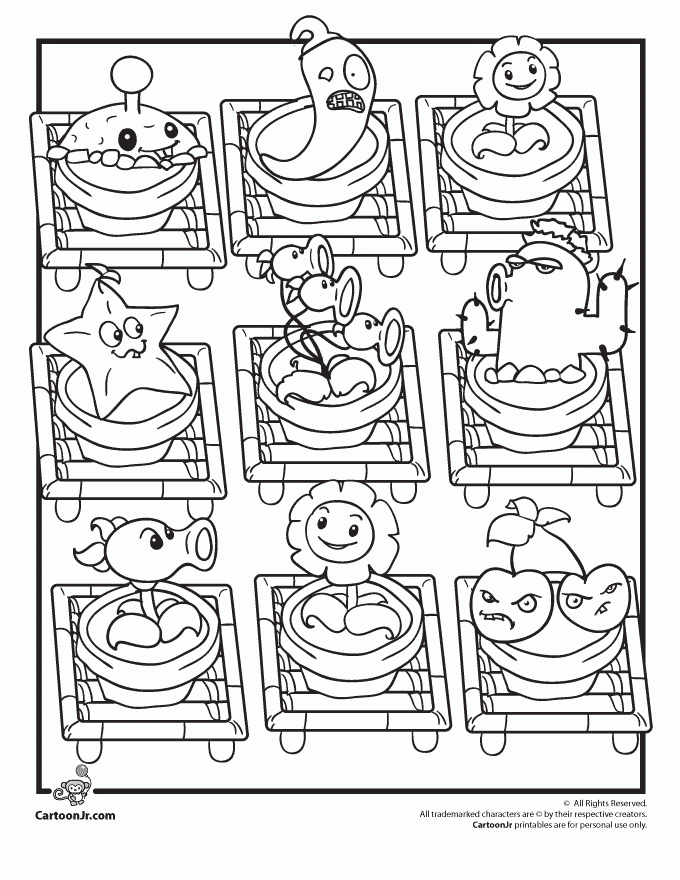free printable plants vs zombies coloring pages for kids Plants Vs ...