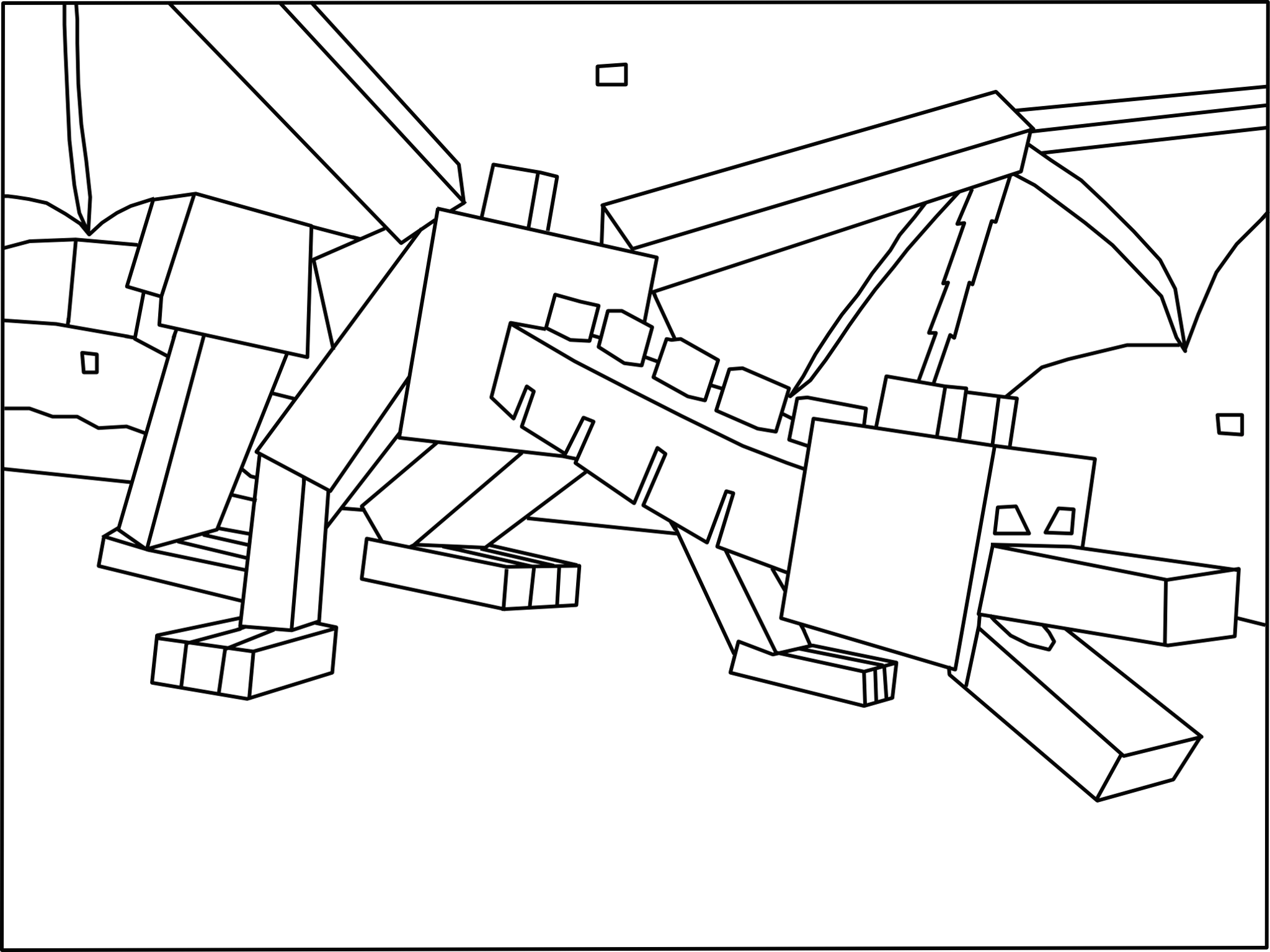 Minecraft Dragon Coloring Pages - Coloring Home