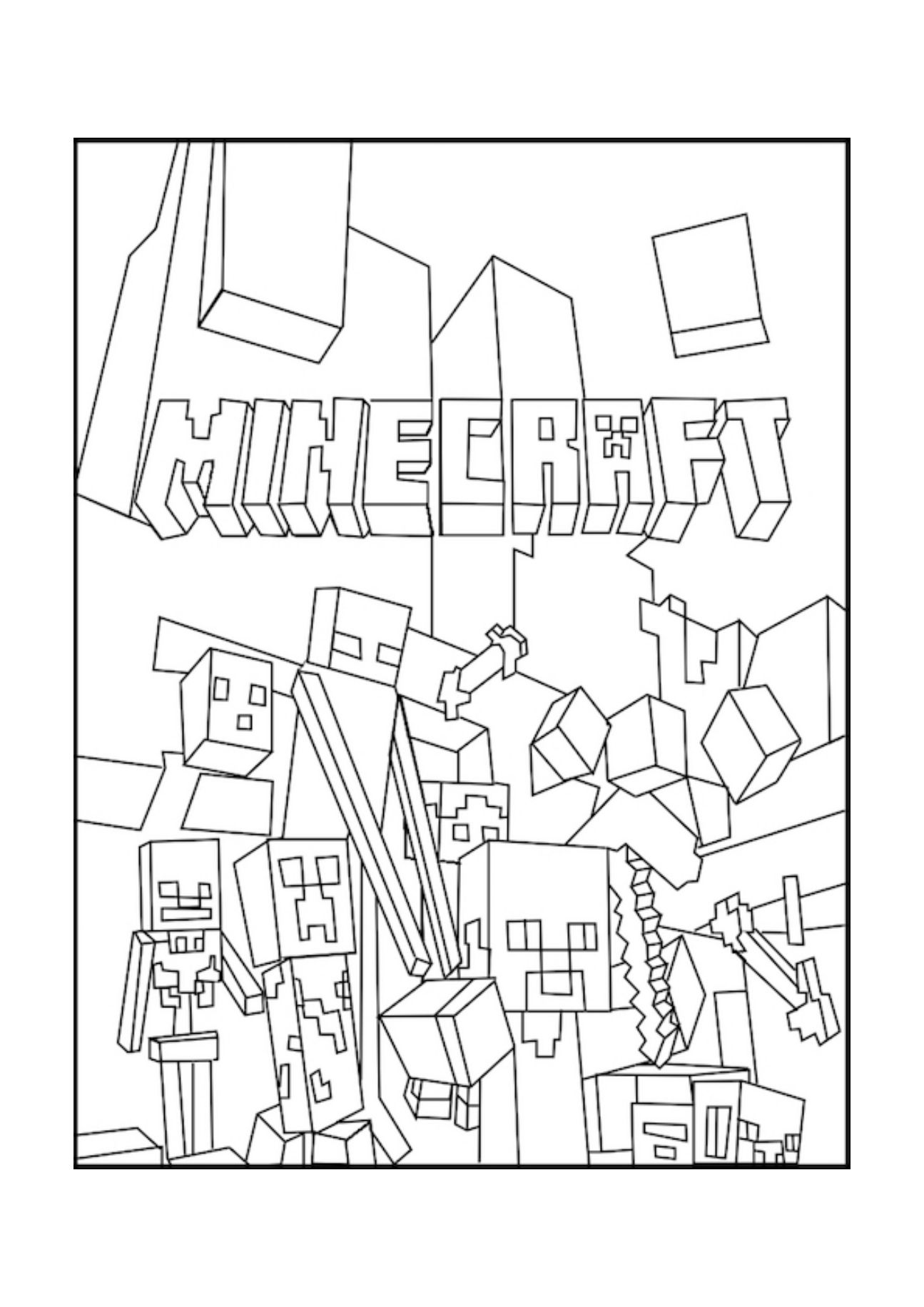 Minecraft Birthday Coloring Pages