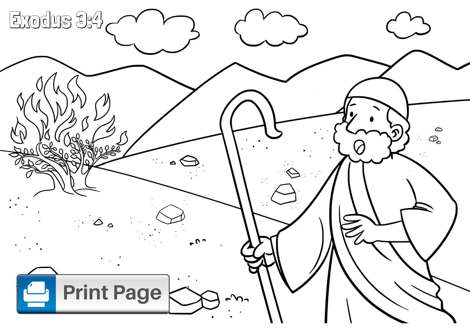 Free Moses and the Burning Bush Coloring Pages – ConnectUS