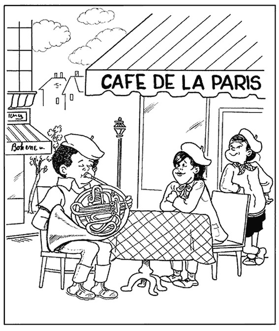 Cafe coloring pages