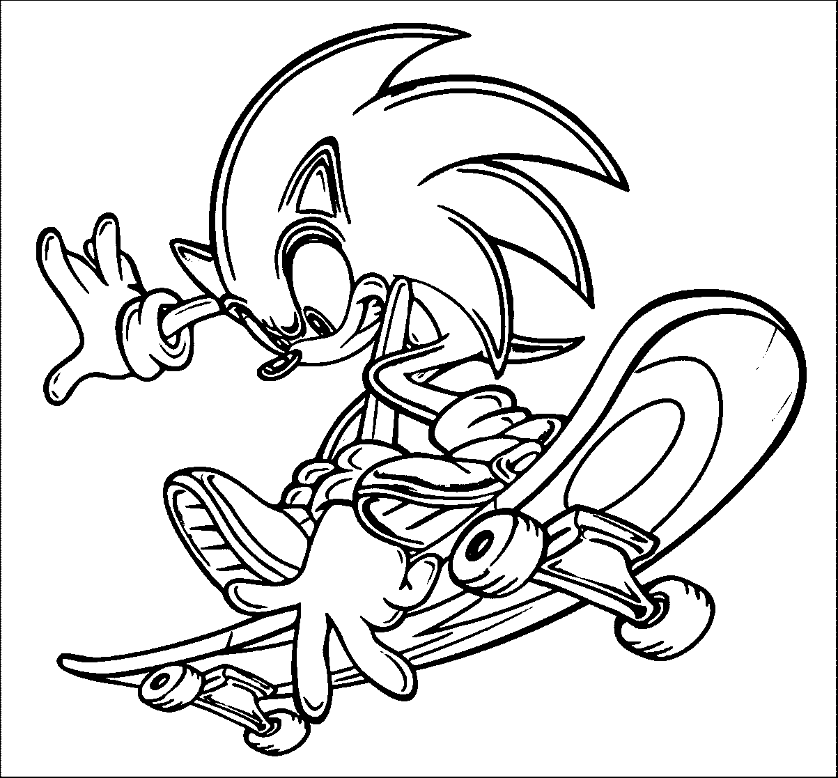 Sonic Skateboarding Coloring Page - Free Printable Coloring Pages ...