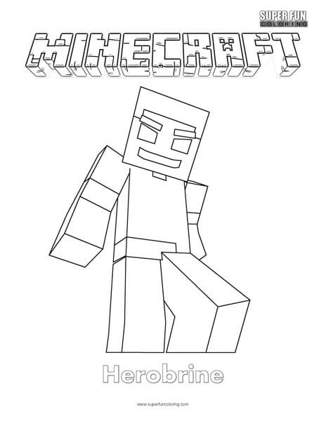 Minecraft Herobrine Coloring Page - Super Fun Coloring - Coloring Home