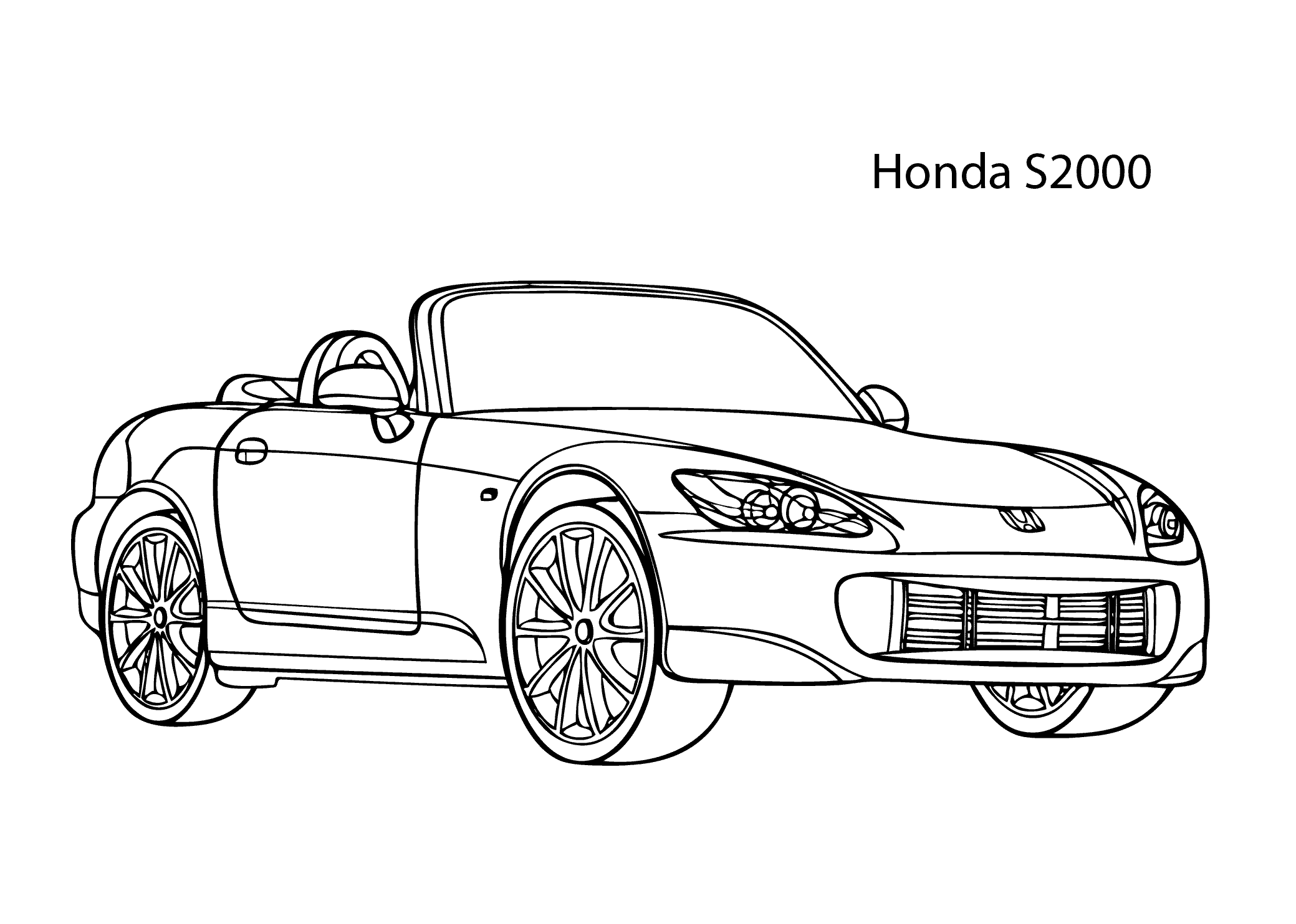 Super car Honda S2000 coloring page, cool car printable free ...